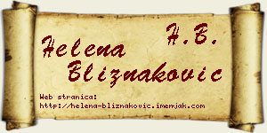 Helena Bliznaković vizit kartica